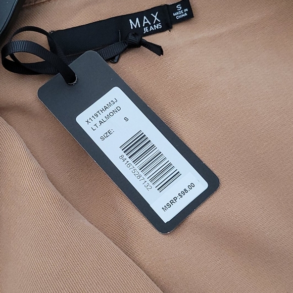 Max Jeans Shawl Tencel Light Almond Jacket sz Small - Picture 4 of 5